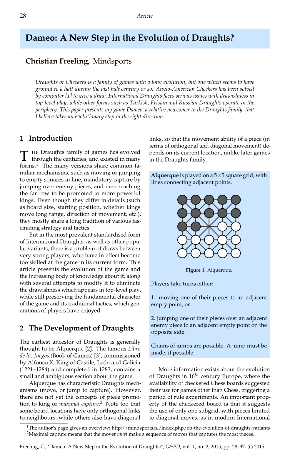 Dameo: a New Step in the Evolution of Draughts?