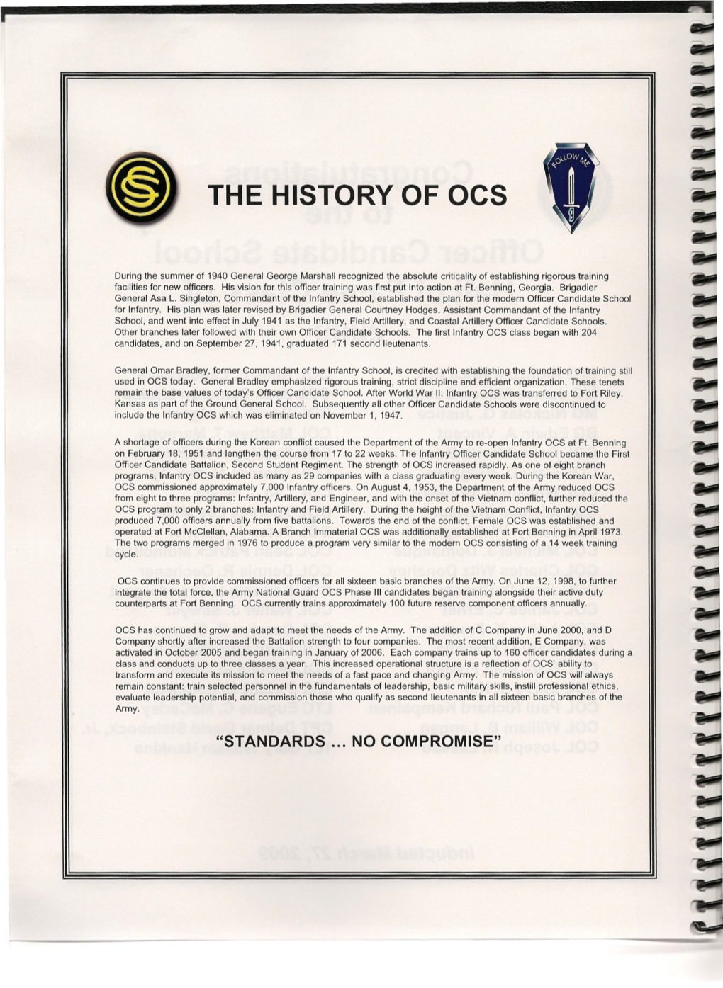 THE HISTORY of Oes