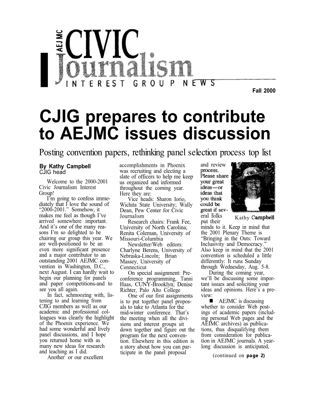 CJIG News: Fall 2000