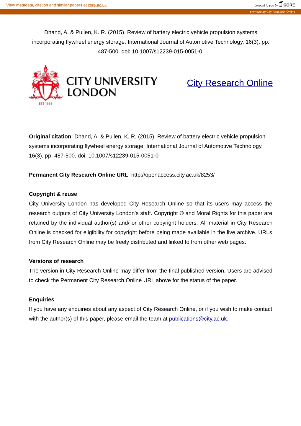 City Research Online