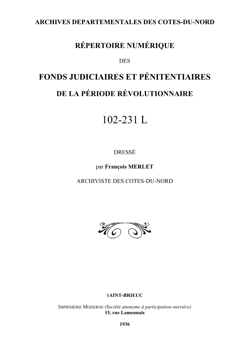 Archives Departementales Des Cotes-Du-Nord