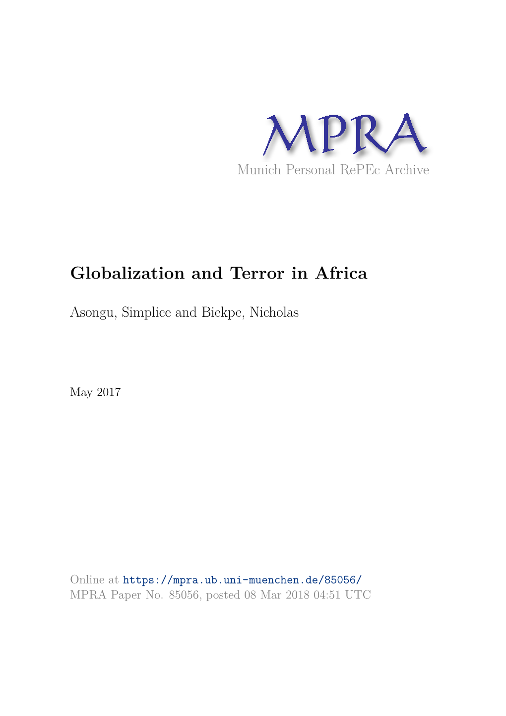 Globalization and Terror in Africa