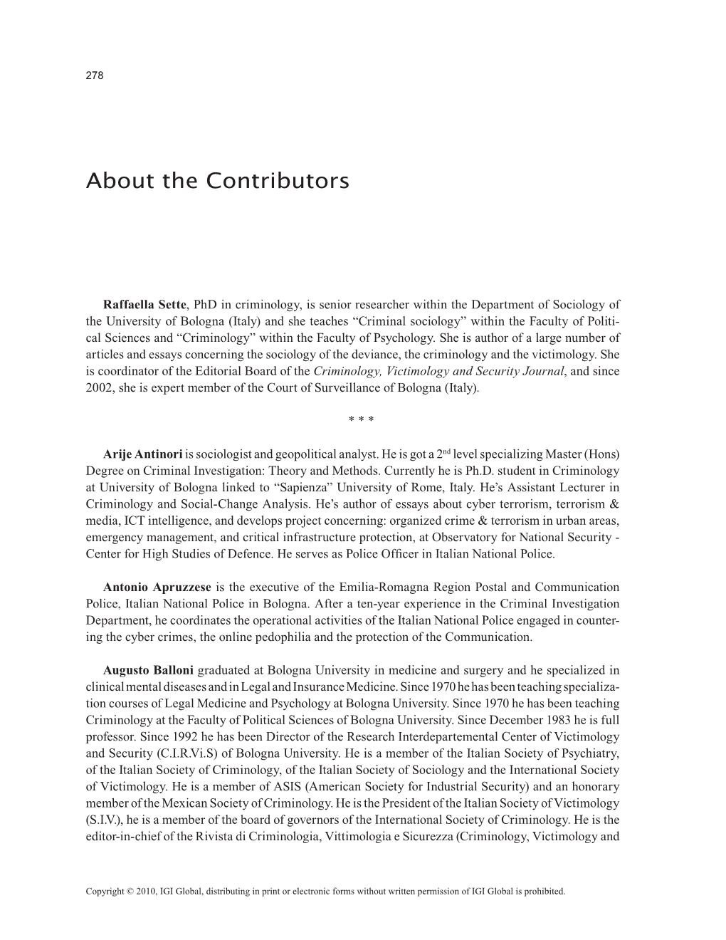 About the Contributors