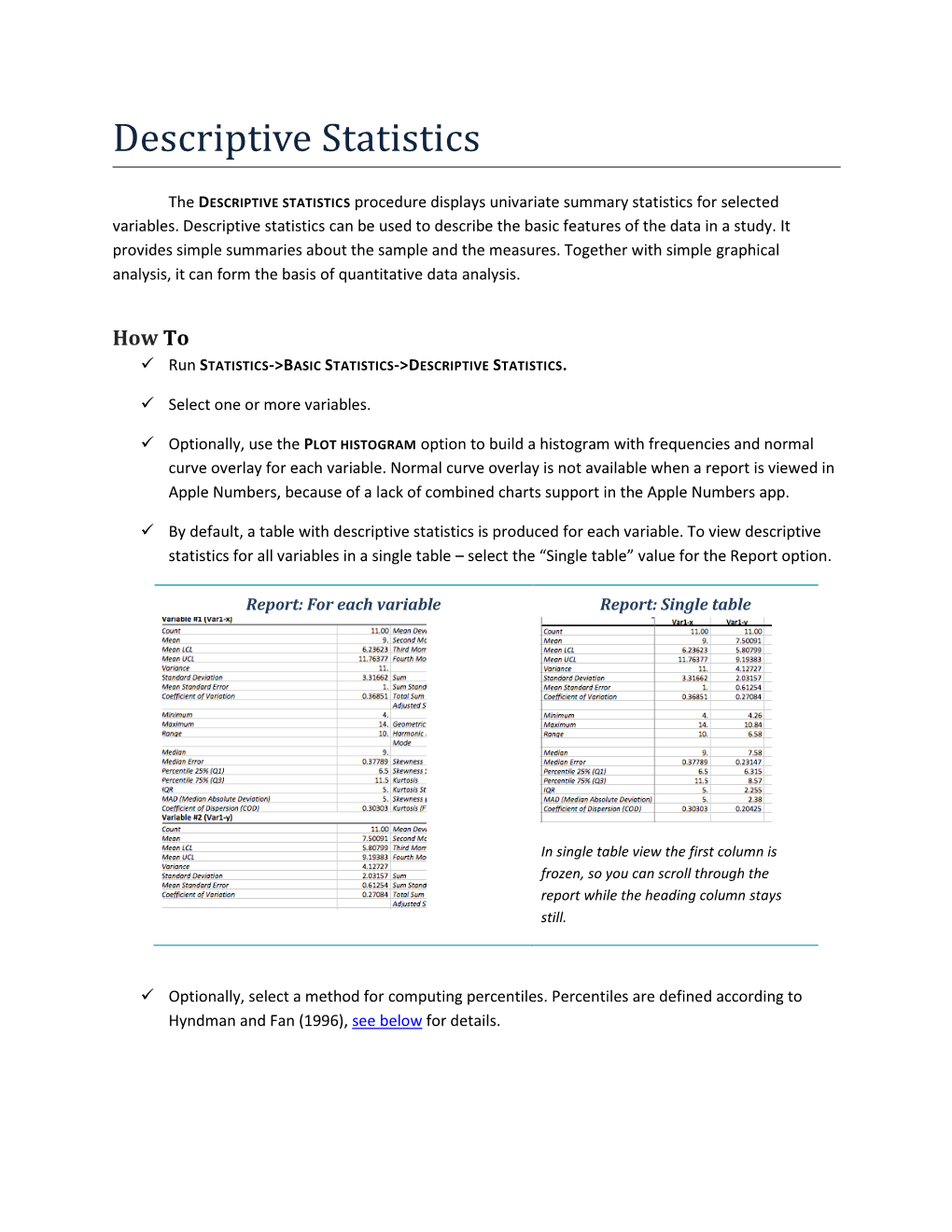 Descriptive Statistics