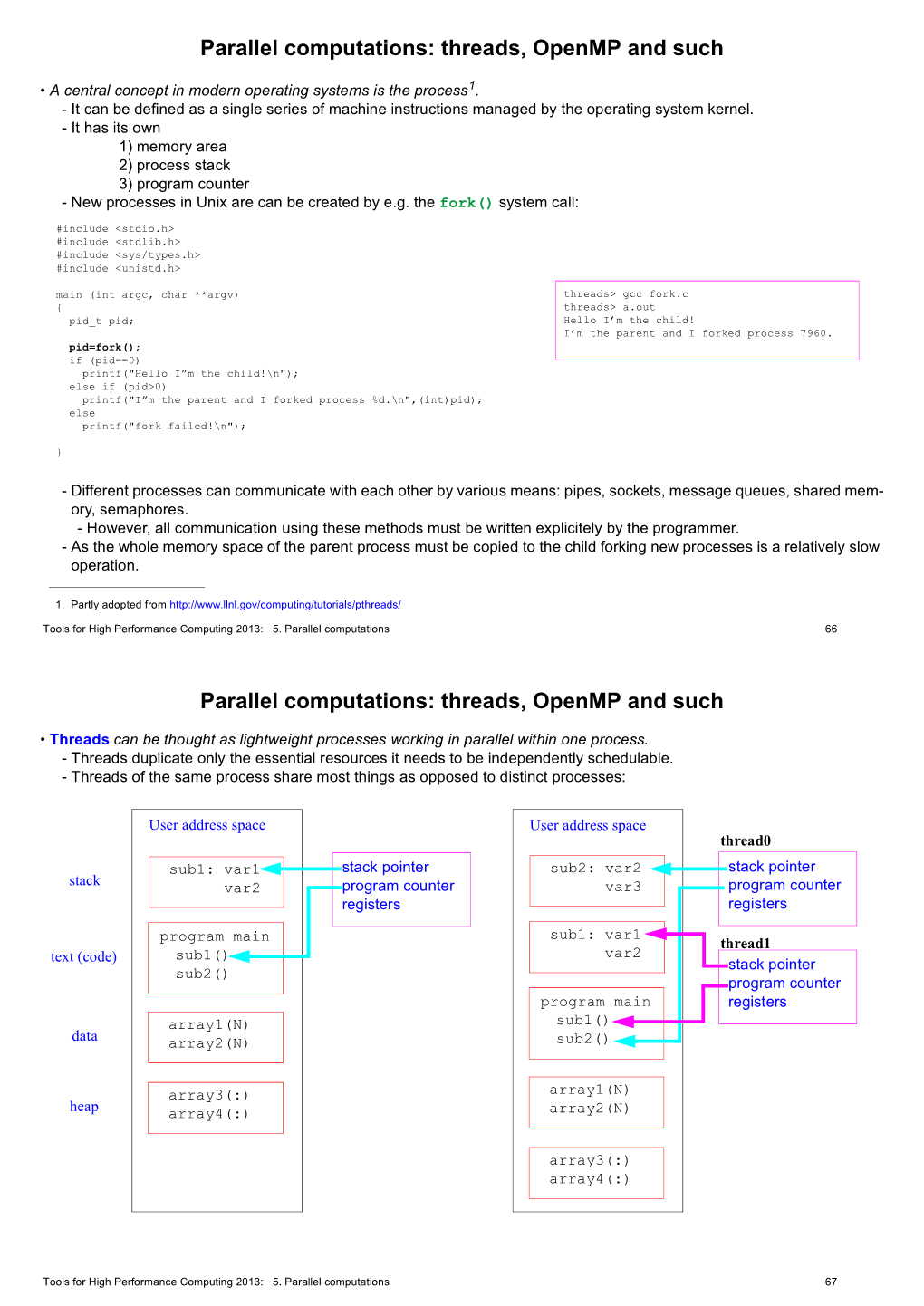 Threads, Openmp and Such Parallel Computations