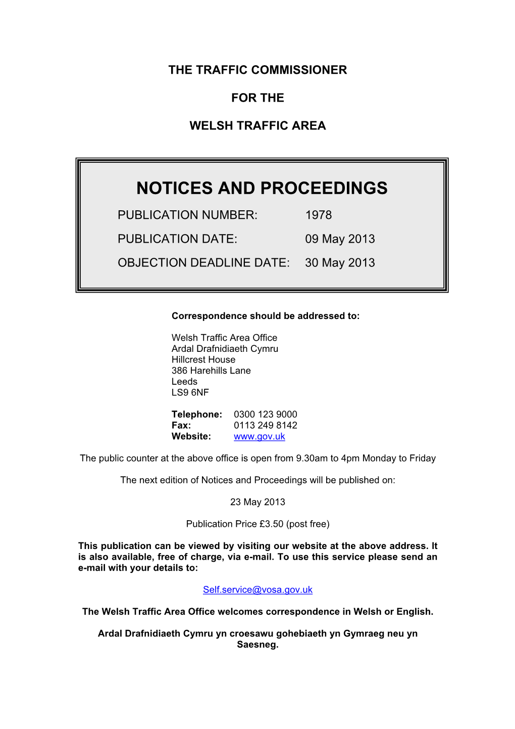 Notices and Proceedings