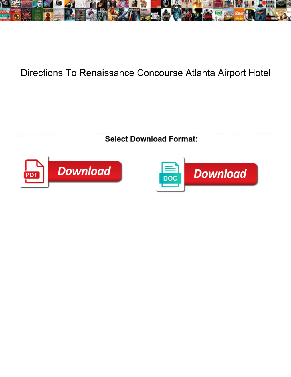 Directions to Renaissance Concourse Atlanta Airport Hotel