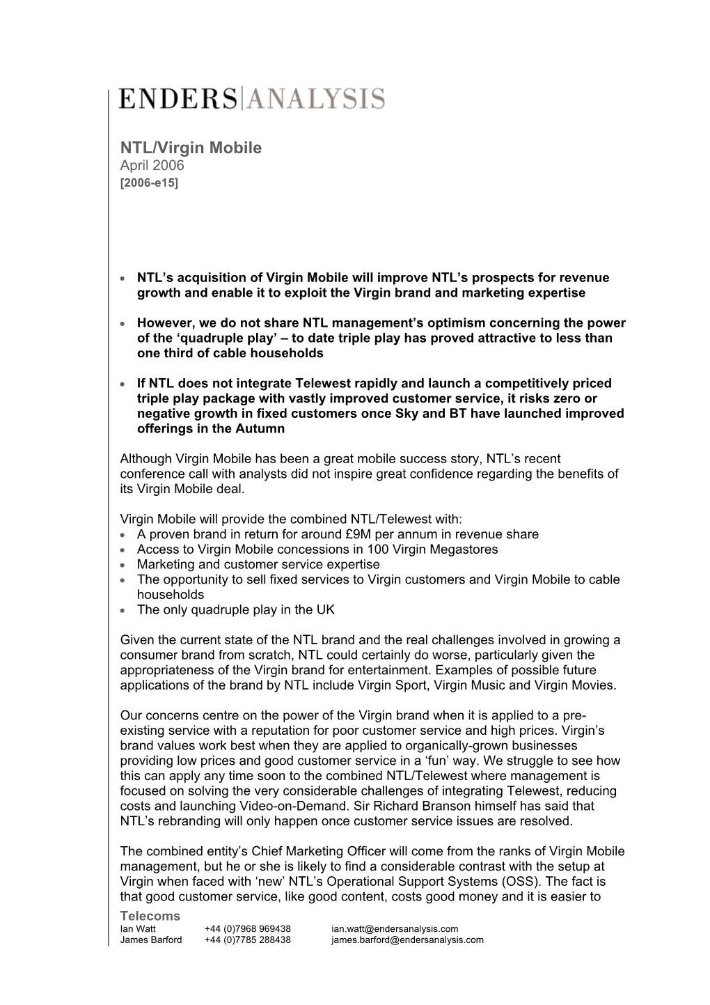 NTL/Virgin Mobile April 2006 [2006-E15]