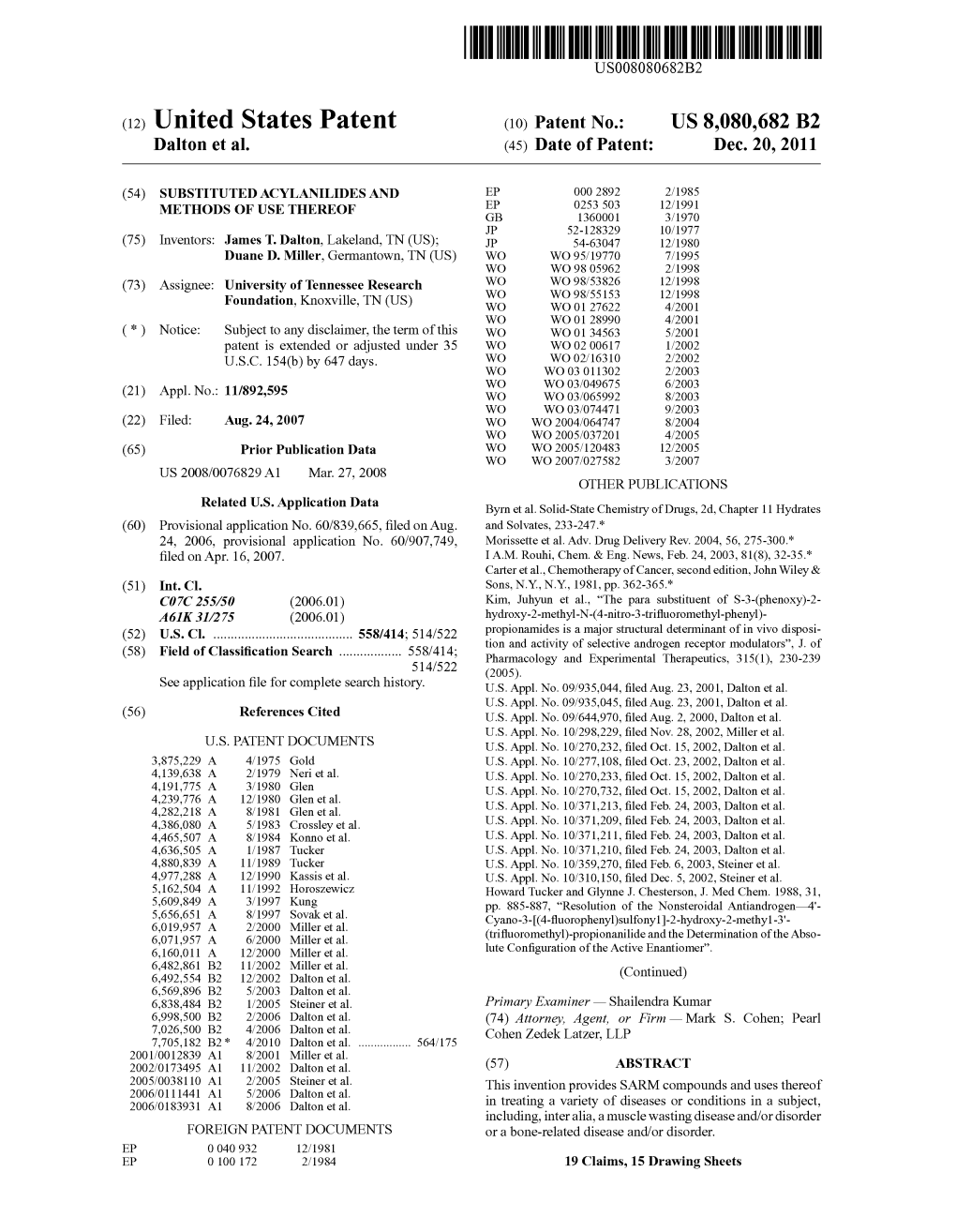 (10) Patent No.: US 8080682 B2