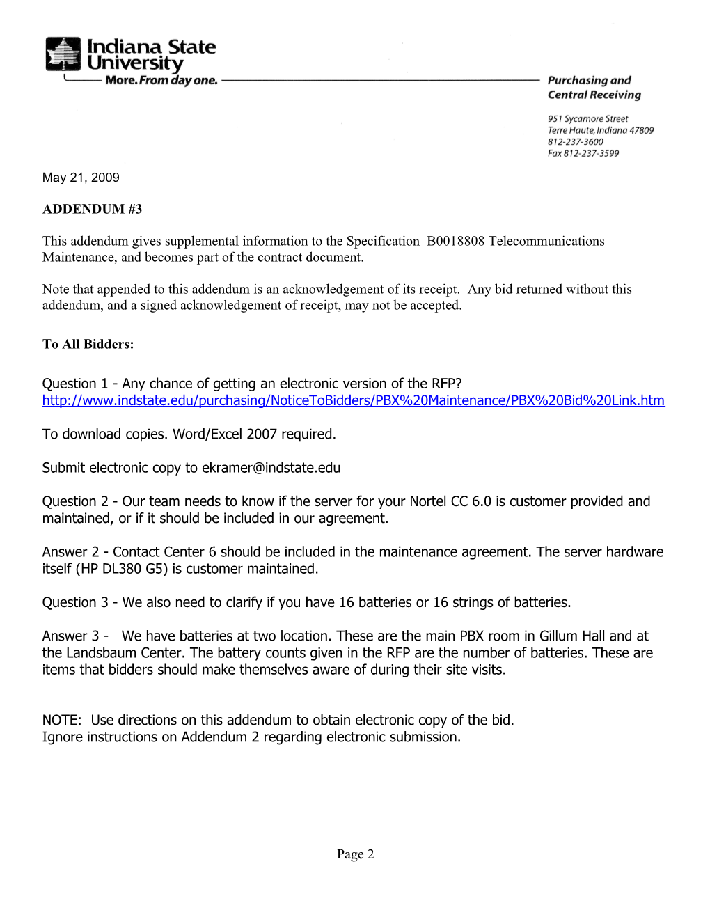 Question 1 - Any Chance of Getting an Electronic Version of the RFP?