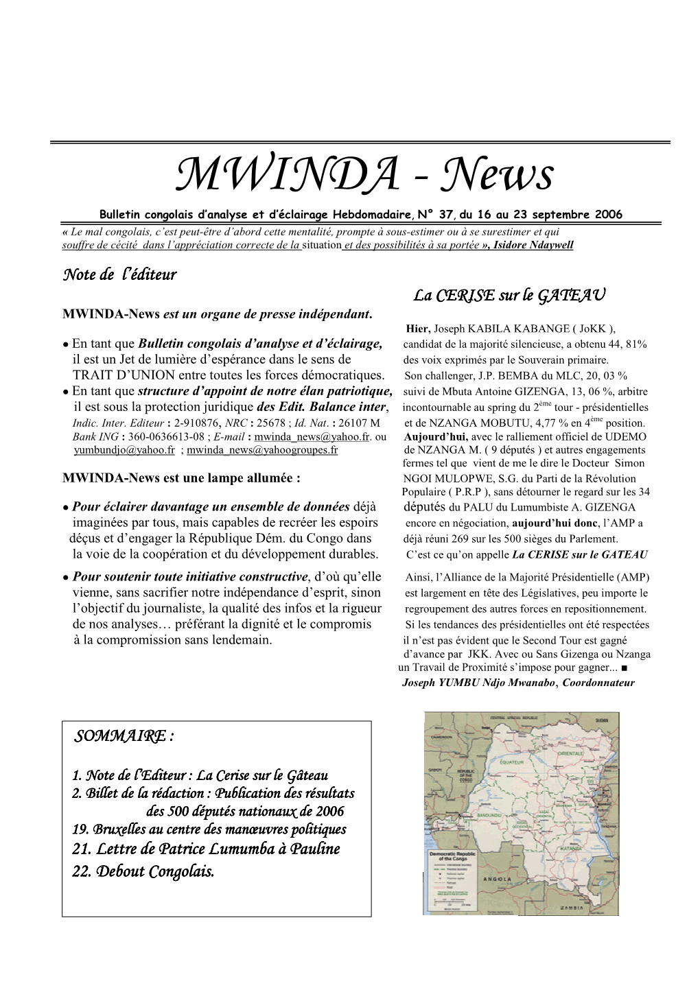 Mwinda-News N°37