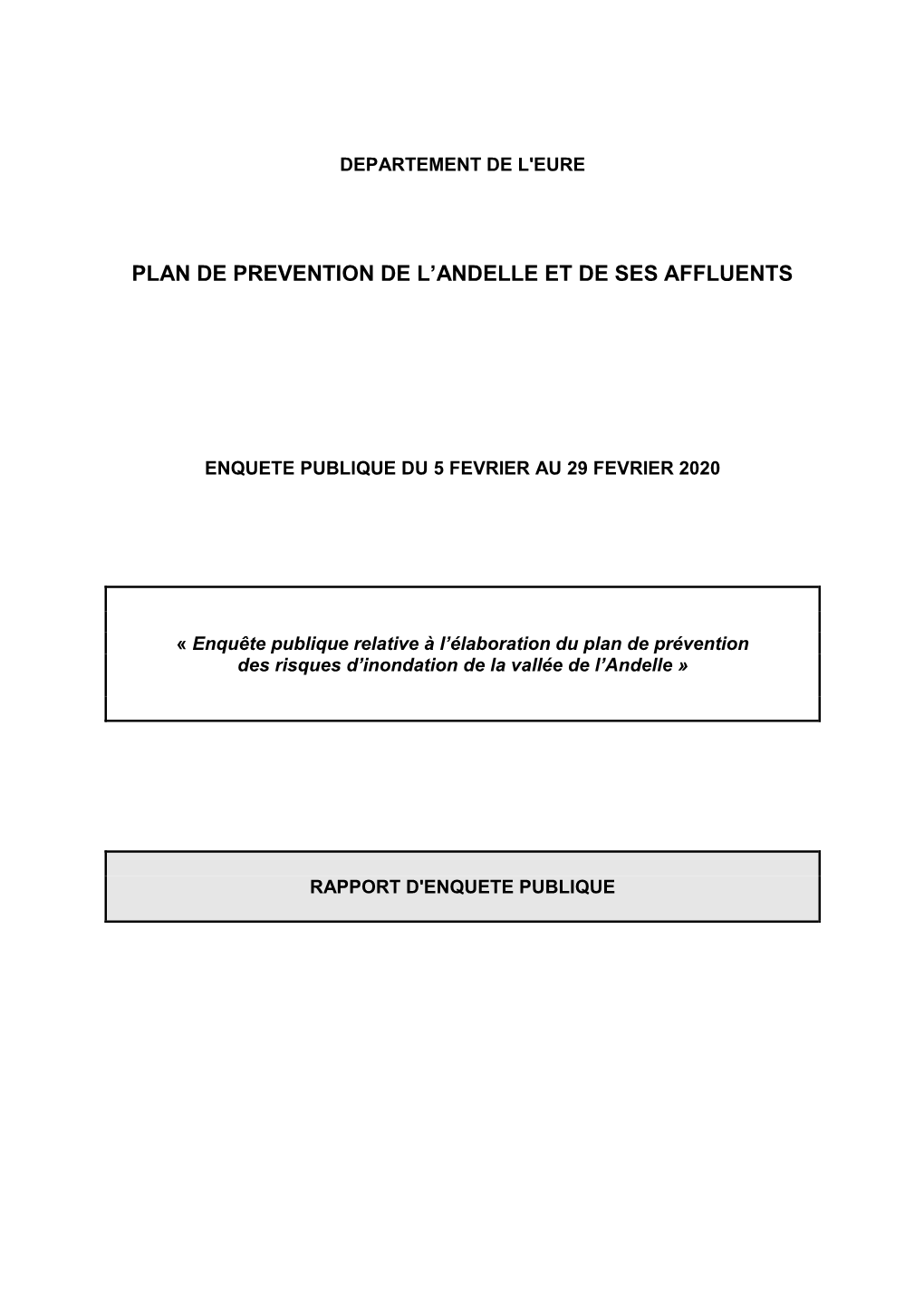 Plan De Prevention De L'andelle Et De Ses Affluents