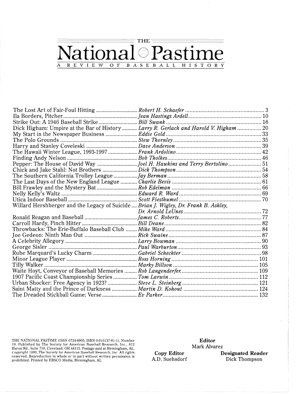 Download the PDF of the National Pastime, Volume 20