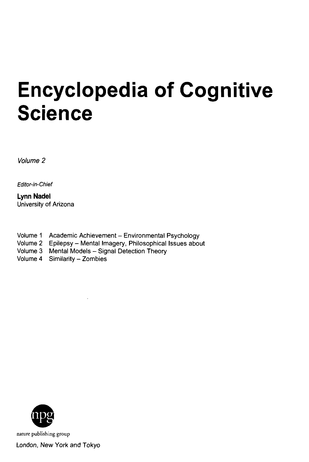 Encyclopedia of Cognitive Science