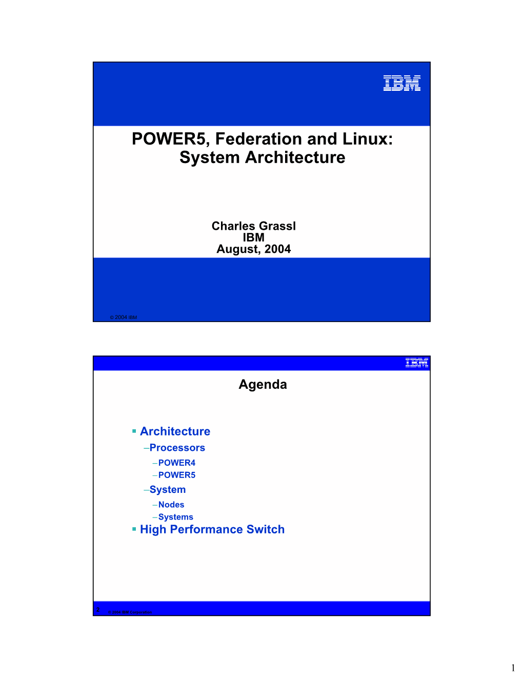 POWER5, Federation and Linux: System Architecture