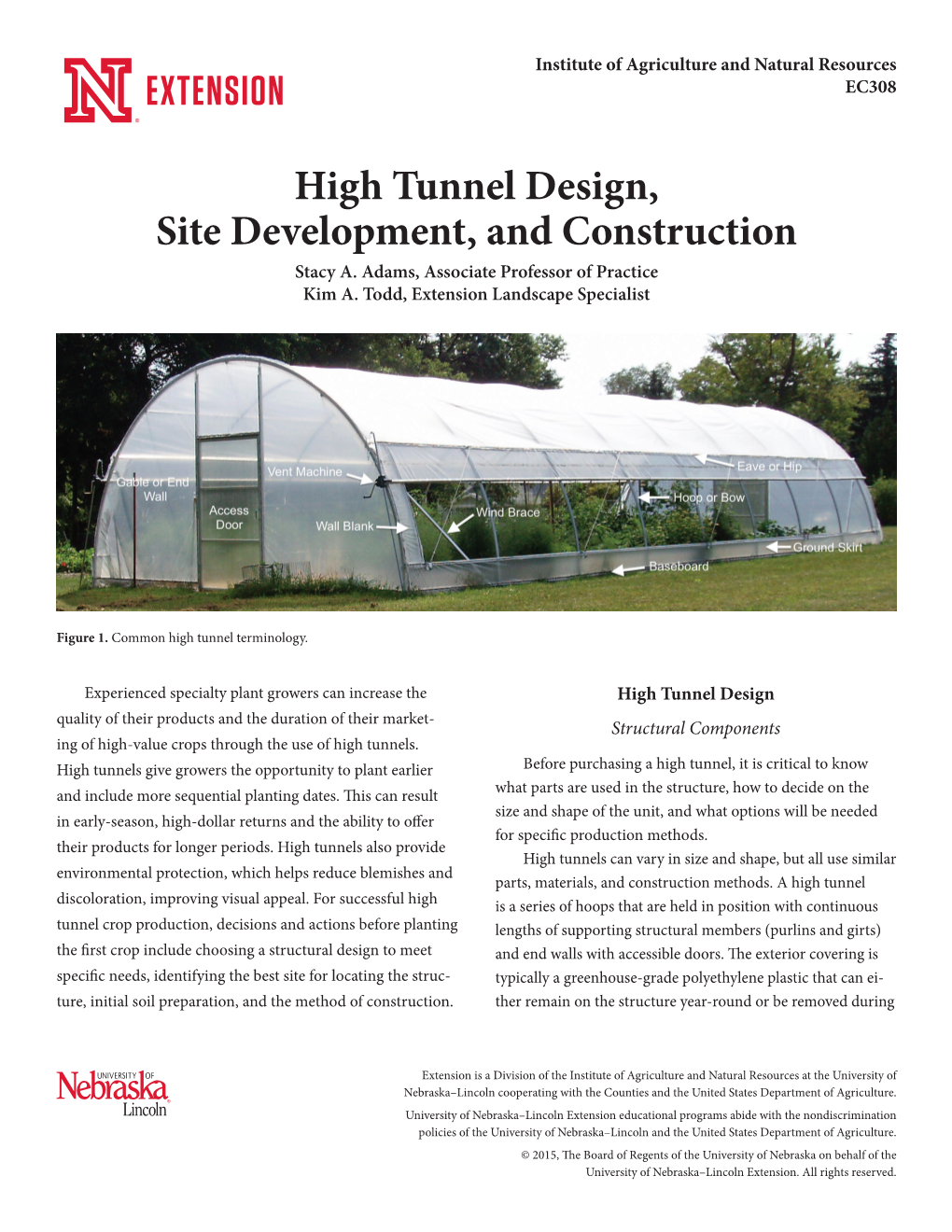 High Tunnel Design, Site Development, and Construction Stacy A