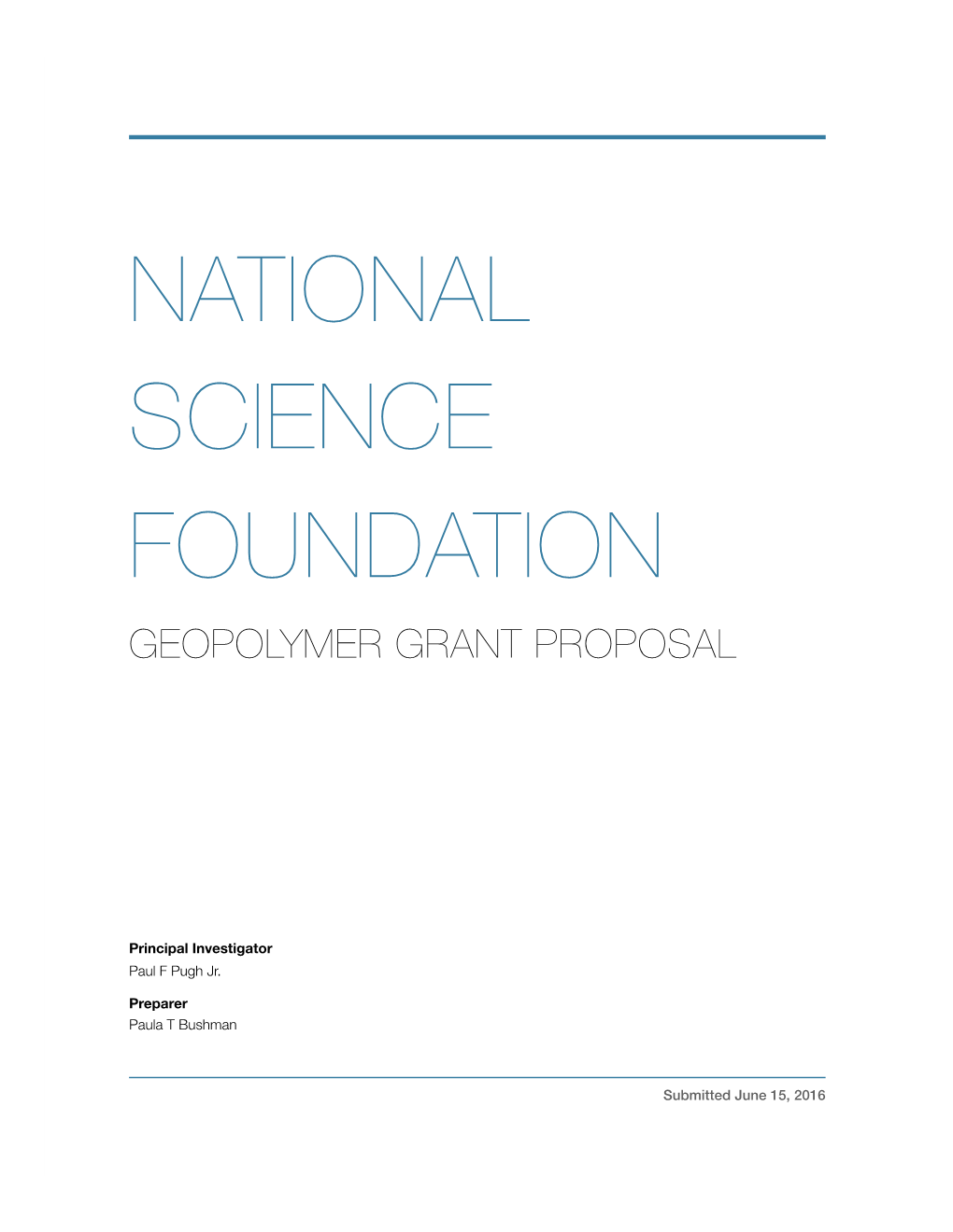 Geopolymer Grant Proposal