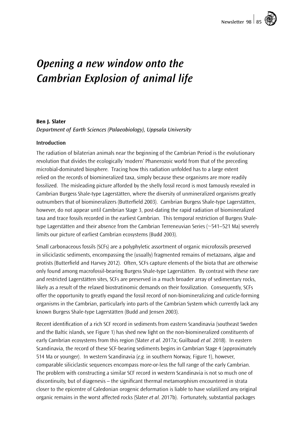 Opening a New Window Onto the Cambrian Explosion of Animal Life