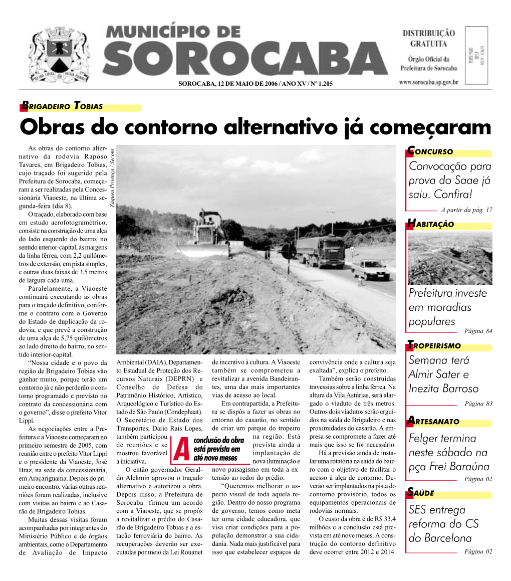 Obras Do Contorno Alternativo Já Começaram