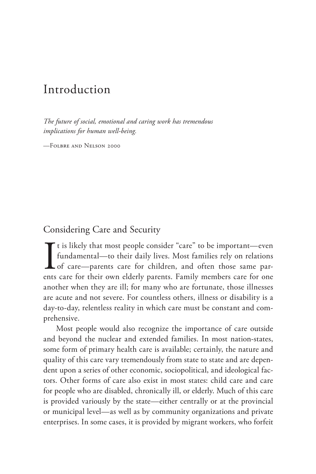 The Ethics of Care: a Feminist Approach to Human Security