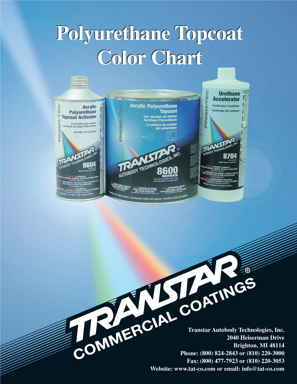 Polyurethane Topcoat Color Chart