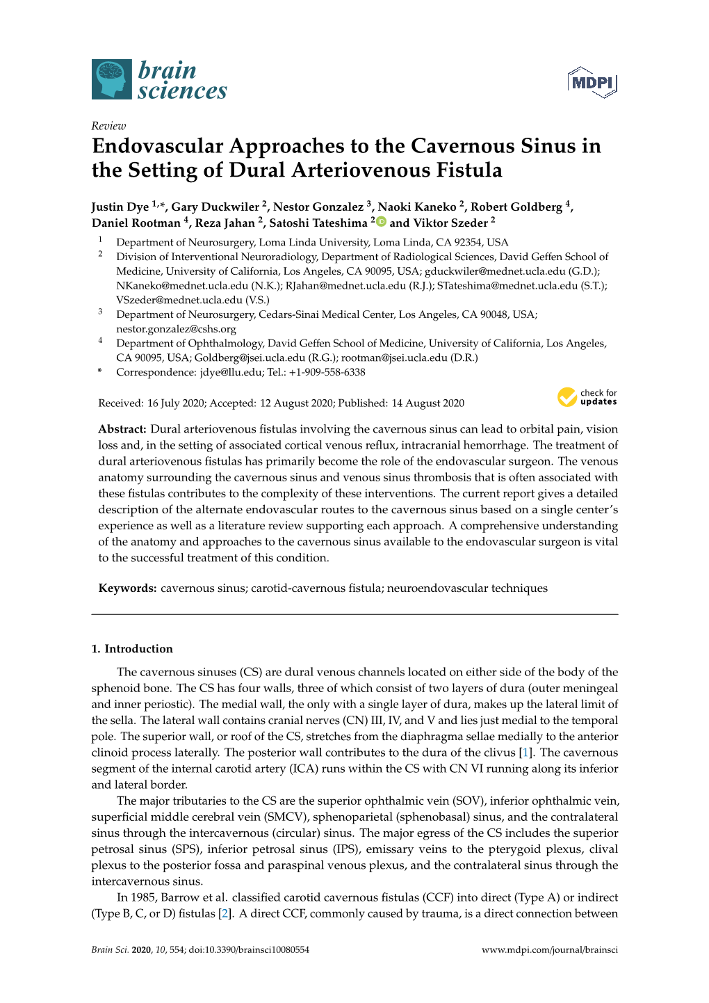 Endovascular Approaches to the Cavernous Sinus in the Setting of Dural Arteriovenous Fistula