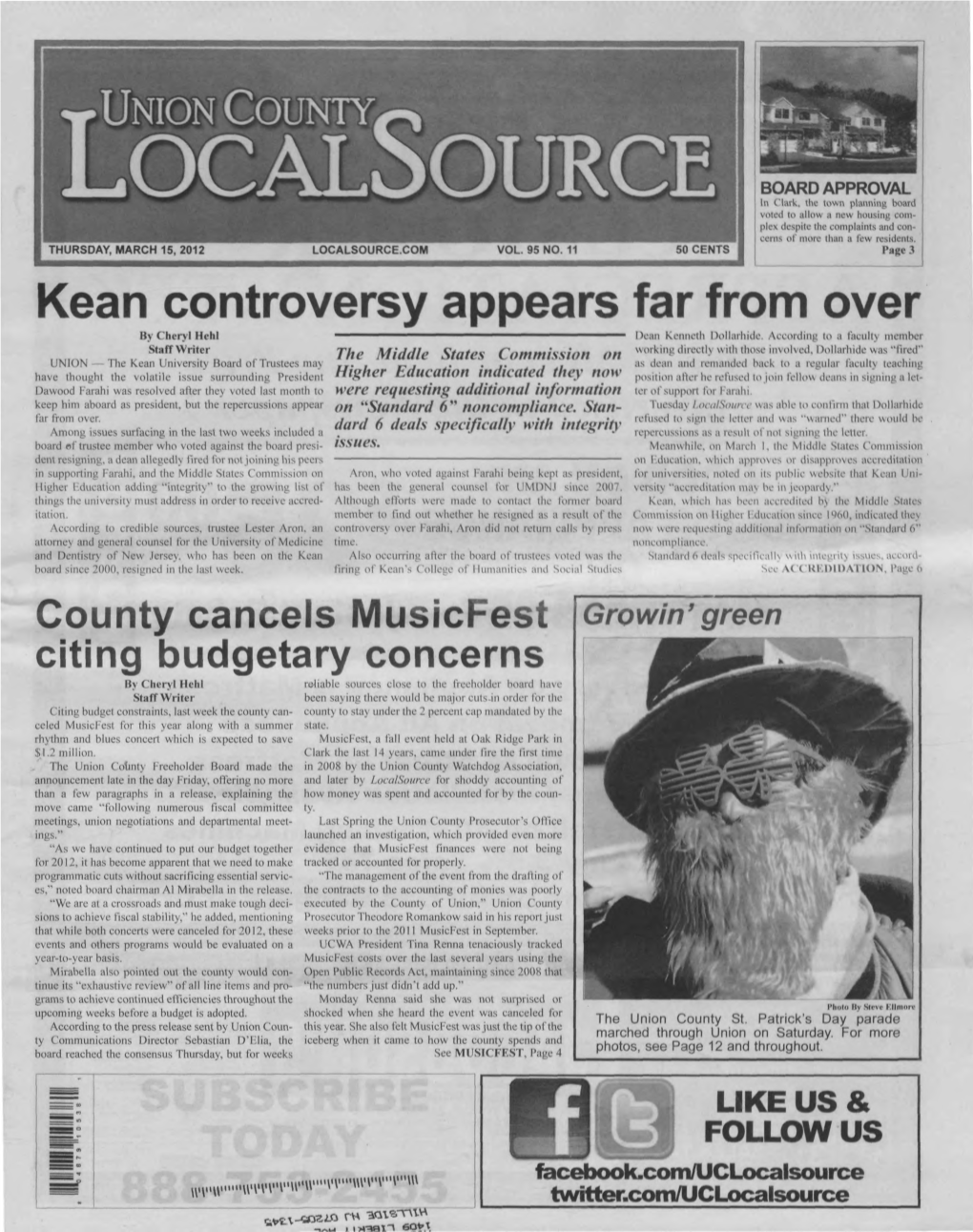 Kean Controversy Appears Far from Over by Cheryl Hehl Dean Kenneth Dollarhide