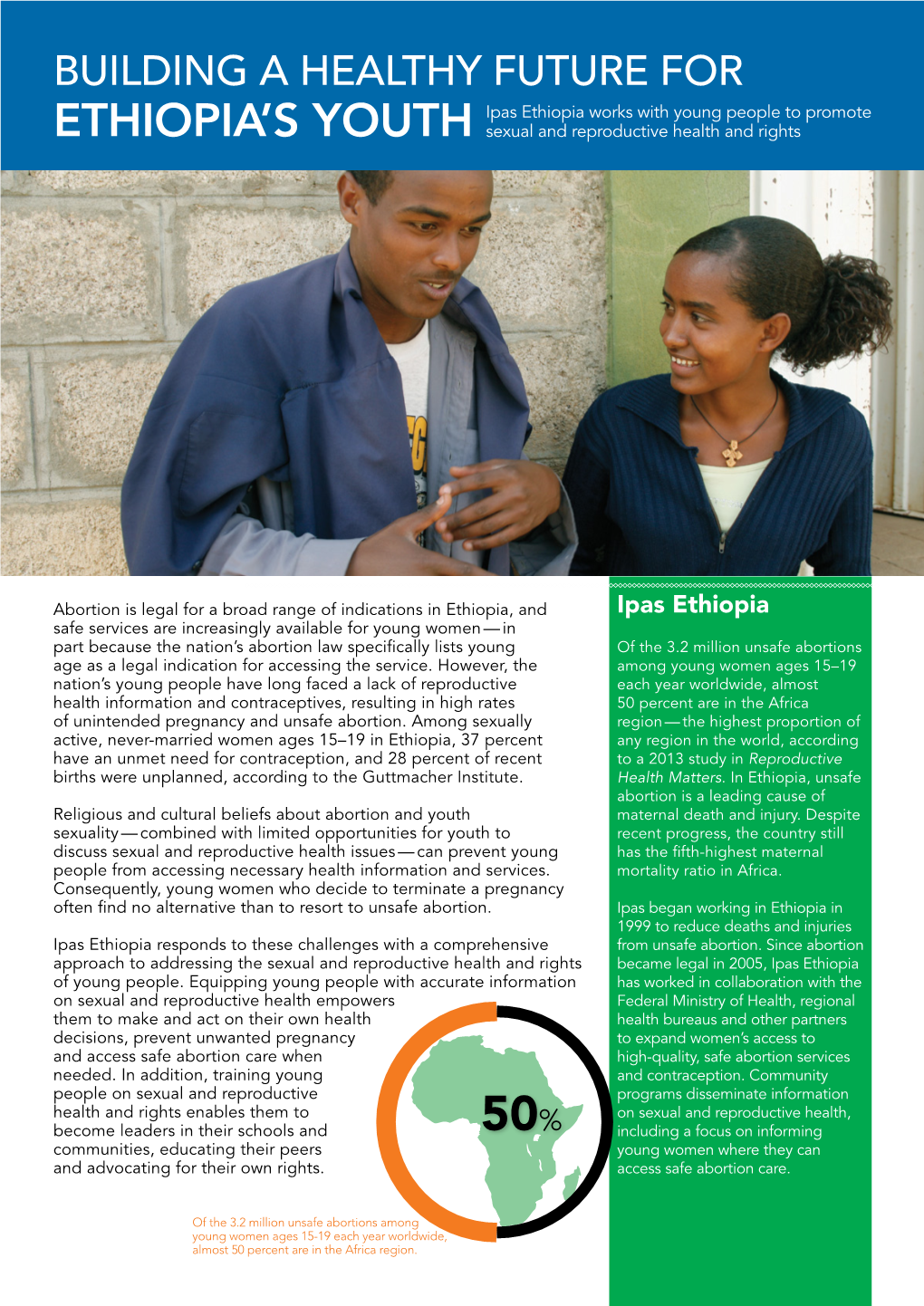 Building a Healthy Future for Ipas Ethiopia Works with Young People to Promote Ethiopia’S Youth Sexual and Reproductive Health and Rights