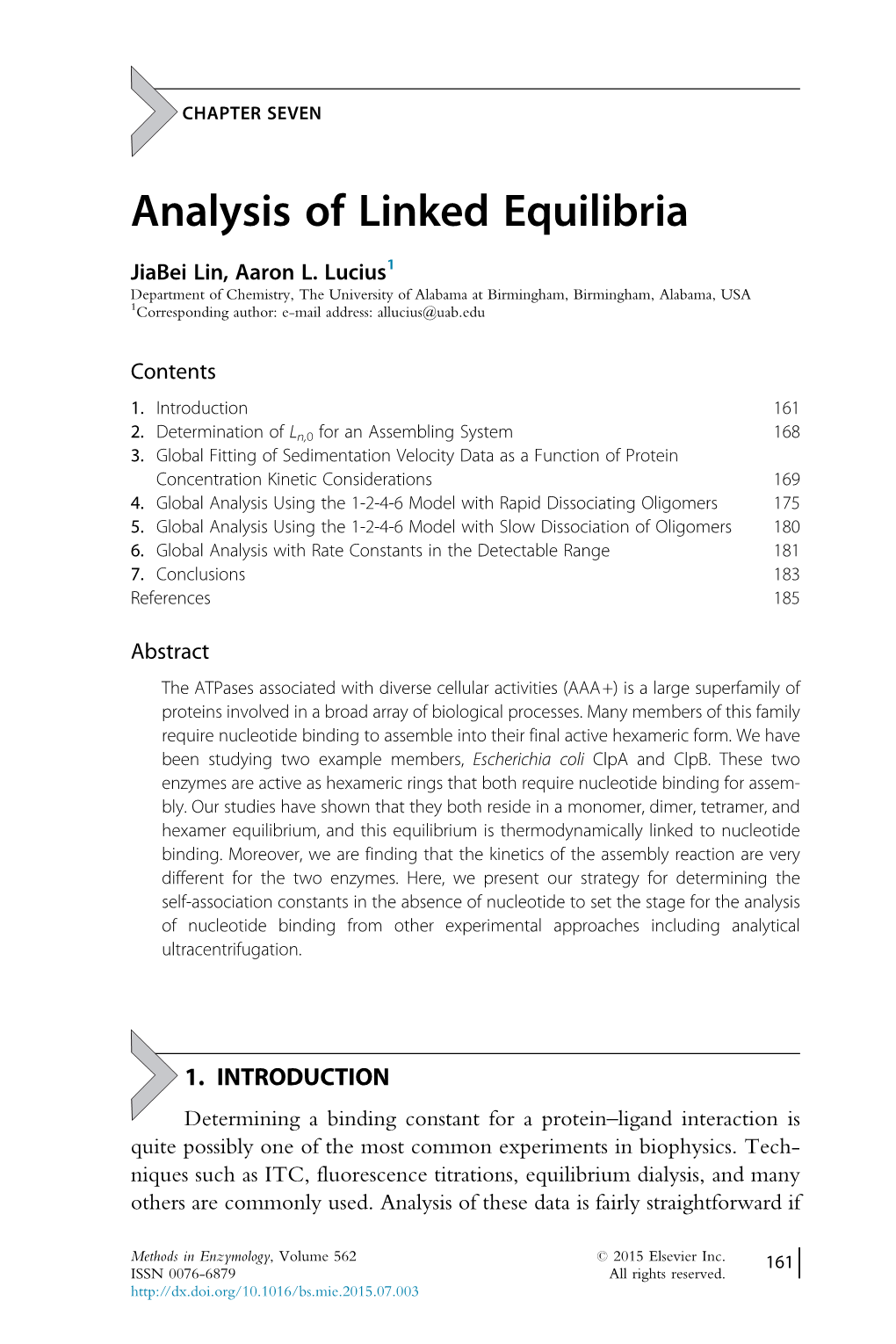 Analysis of Linked Equilibria