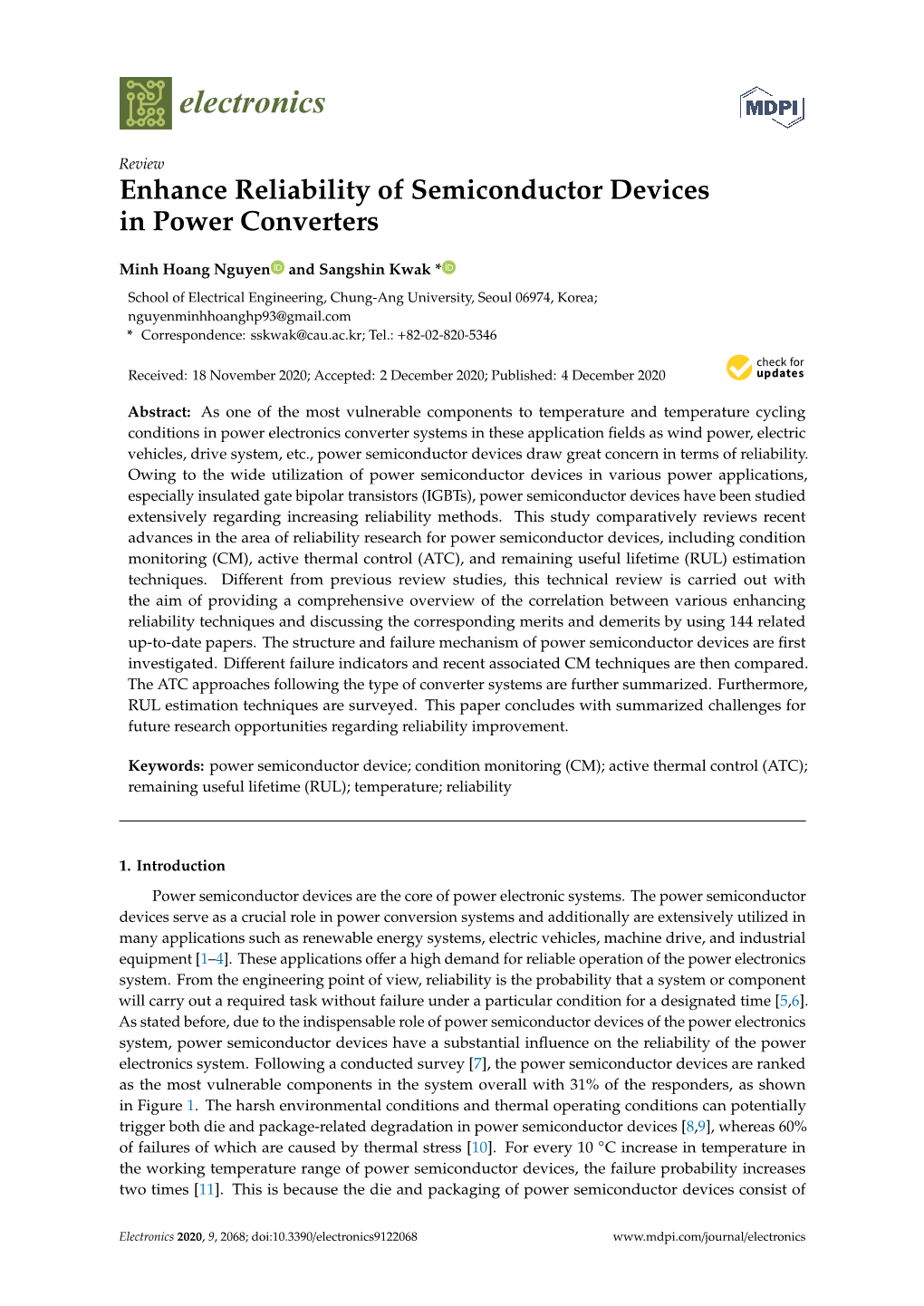 Enhance Reliability of Semiconductor Devices in Power Converters