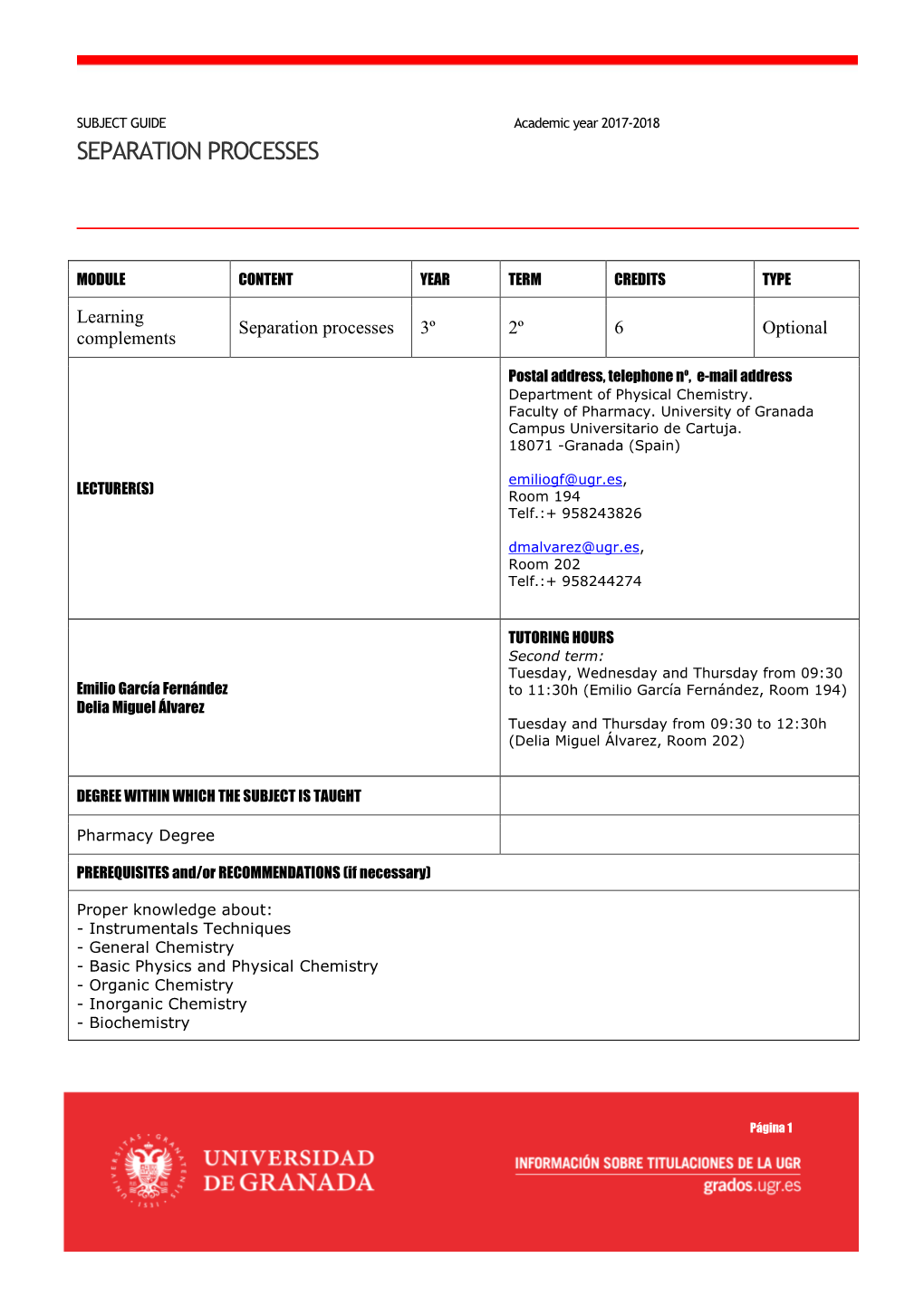 Modelo Normalizado De Ficha Para Asignaturas