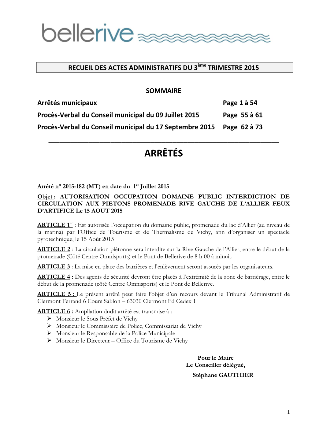 Actes Administratifs 3Eme Trimestre 2015Pdf
