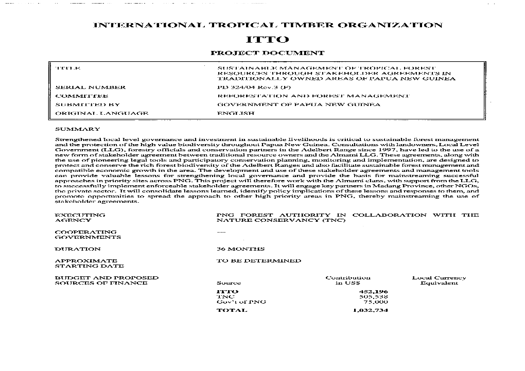 The International Tropical Timber Organization