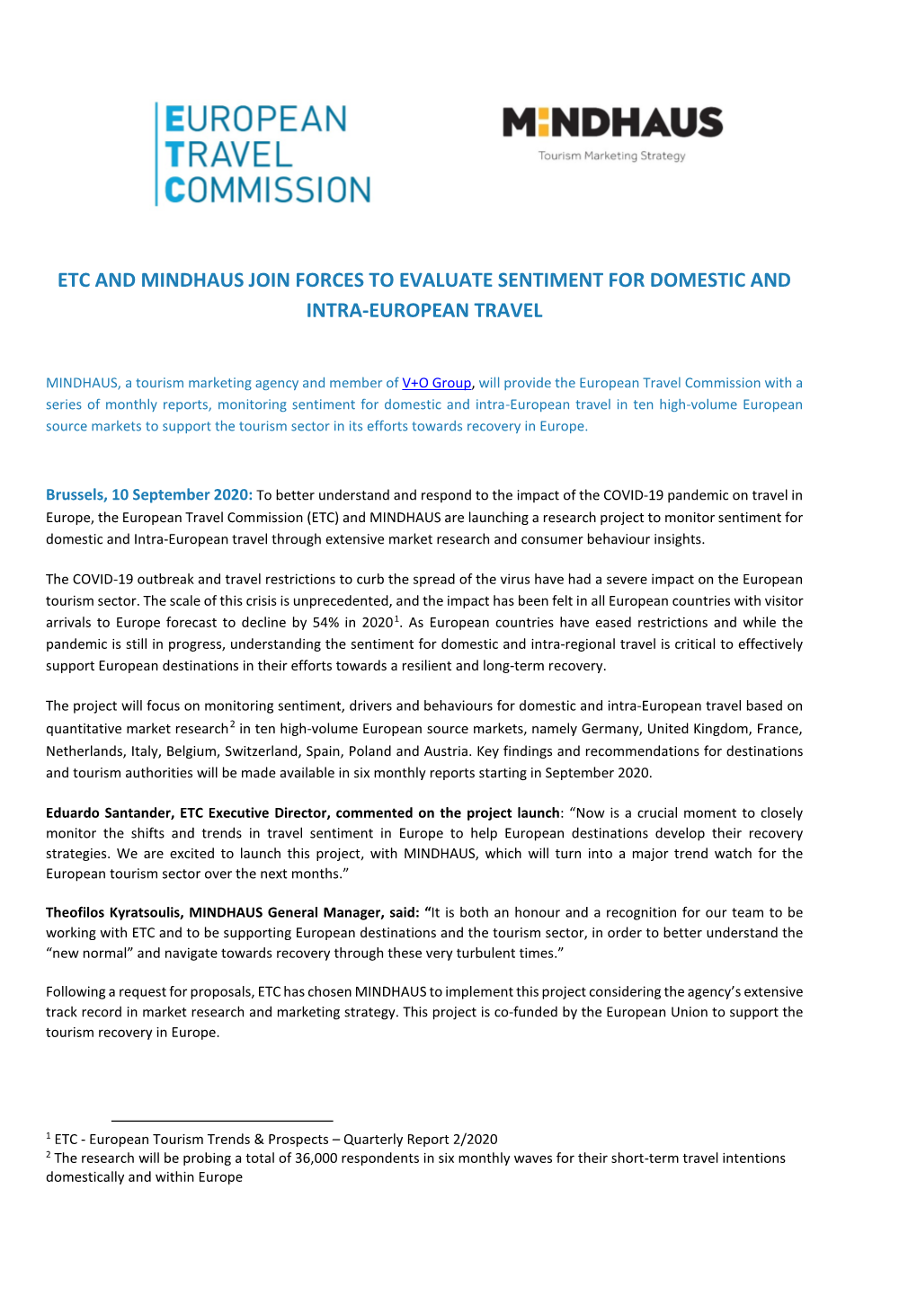 Etc and Mindhaus Join Forces to Evaluate Sentiment for Domestic and Intra-European Travel