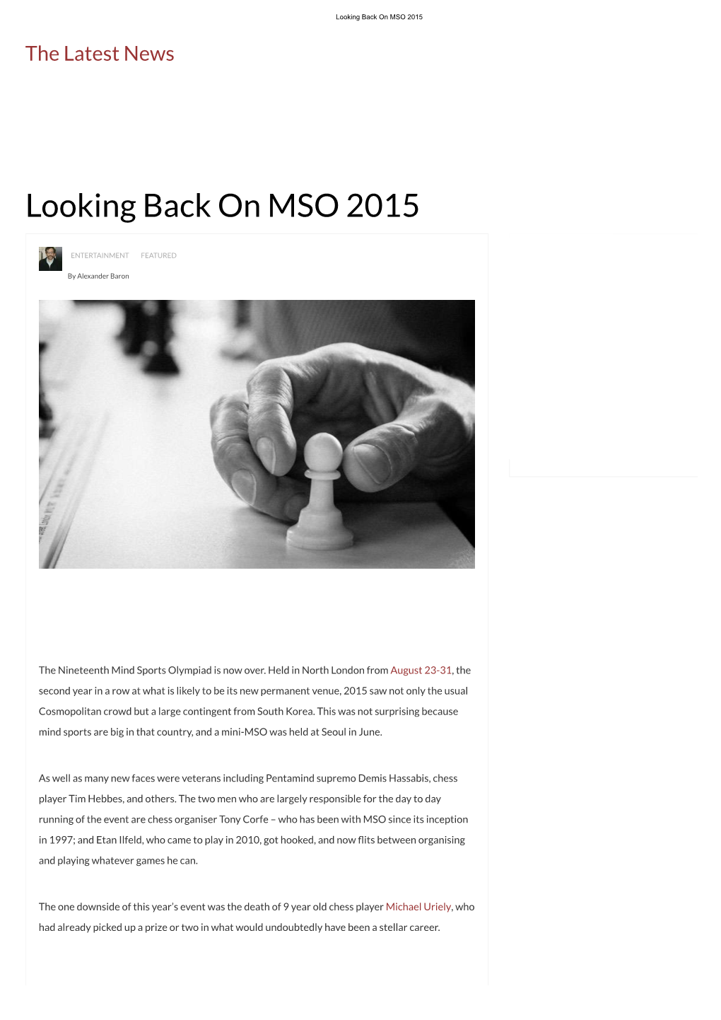 Looking Back on MSO 2015