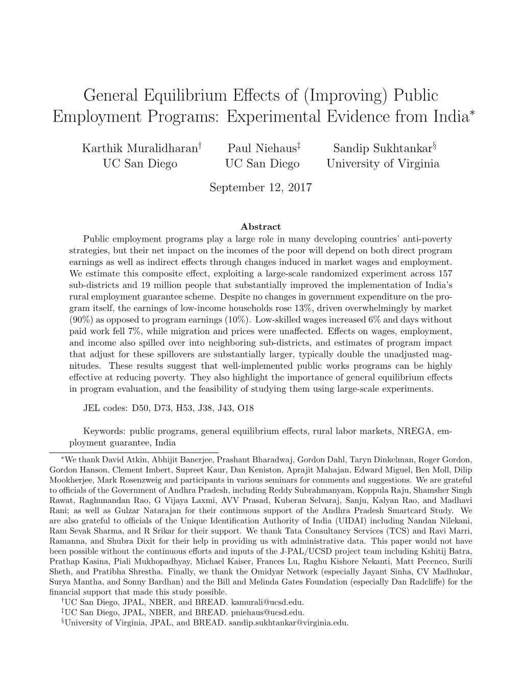 General Equilibrium Effects of (Improving) Public