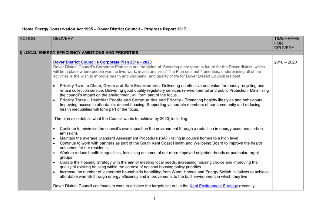 Home Energy Conservation Act 1995 – Gravesham Returns