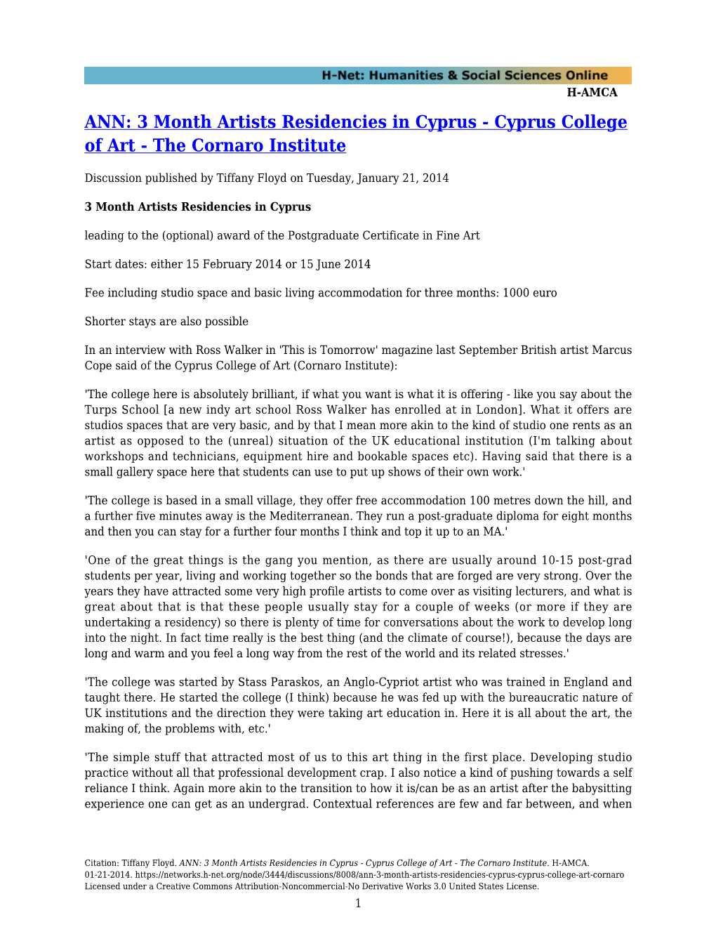 Cyprus College of Art - the Cornaro Institute