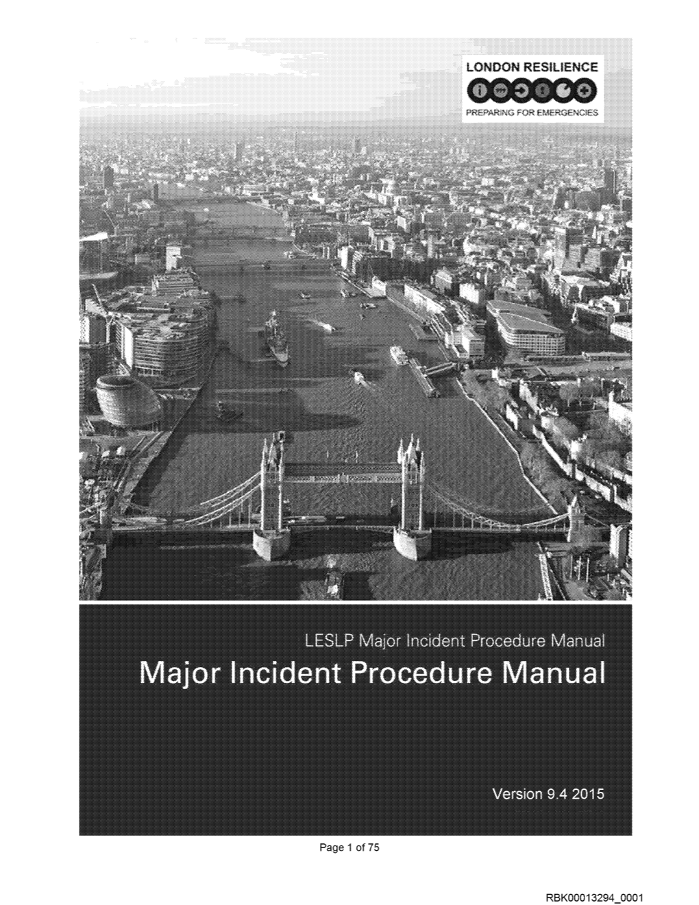 Major Incident Procedure Manual Major Incident Procedure Manual