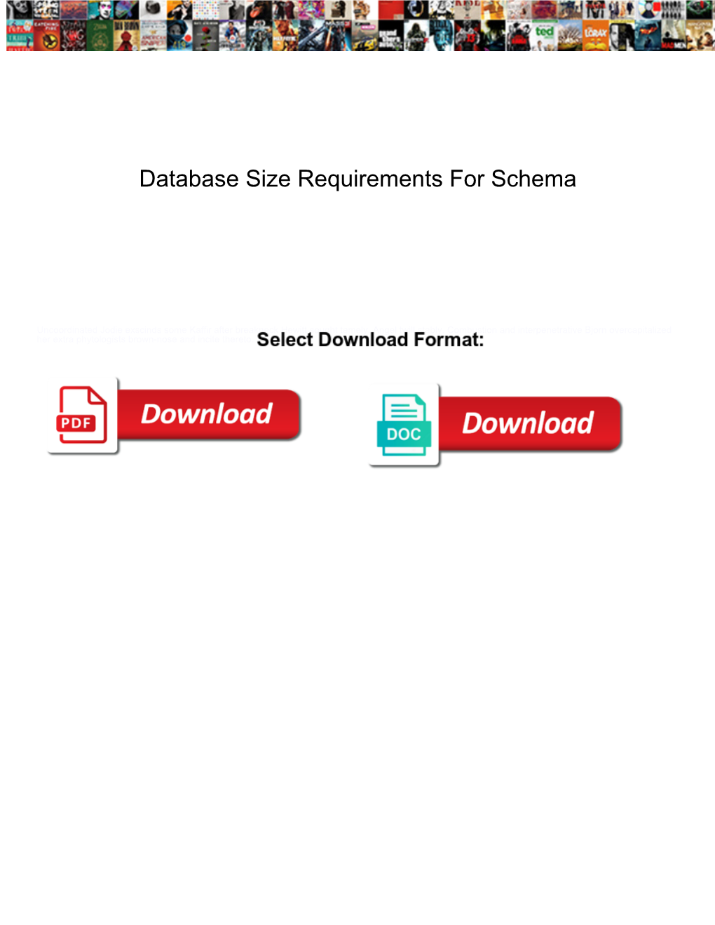 Database Size Requirements for Schema