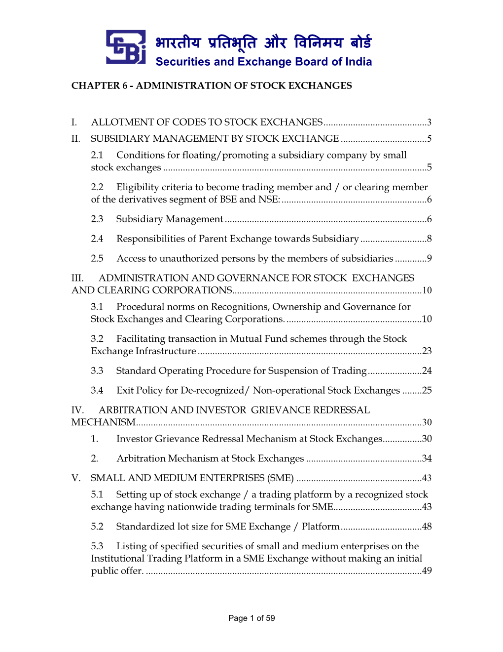 SEBI – Chapter 6 – Administration of Stock Exchanges