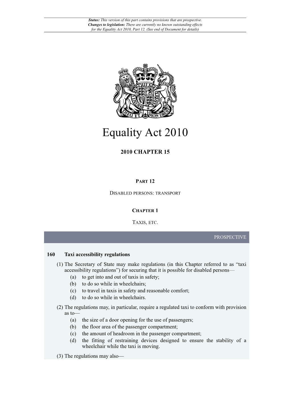 Equality Act 2010, Part 12