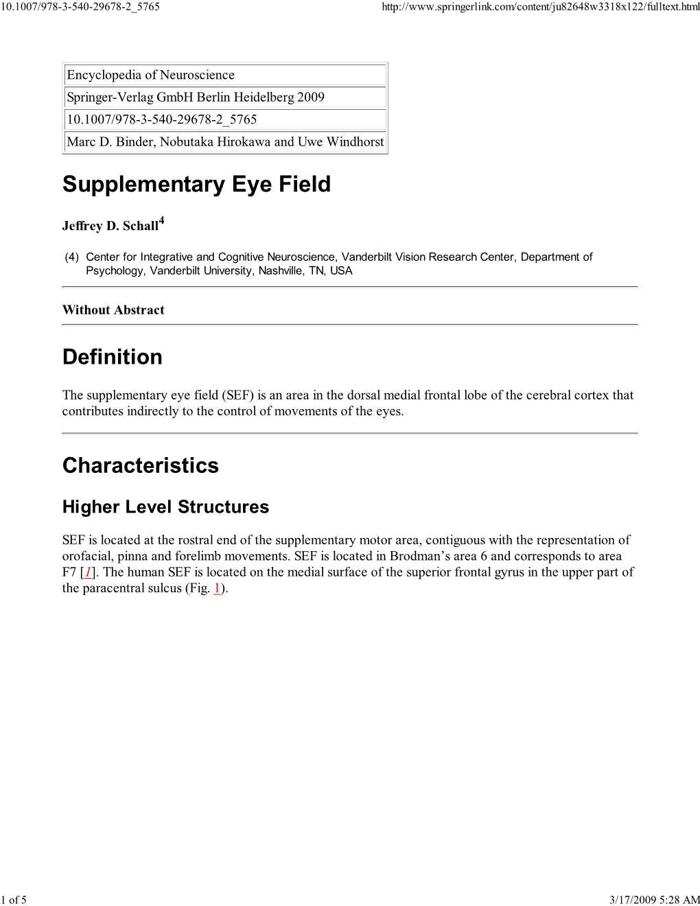 Supplementary Eye Field