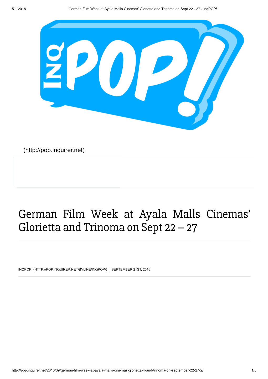 German Film Week at Ayala Malls Cinemas' Glorietta and Trinoma on Sept 22 - 27 - Inqpop!