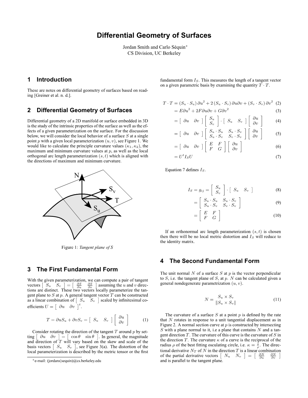 Differential Geometry of Surfaces