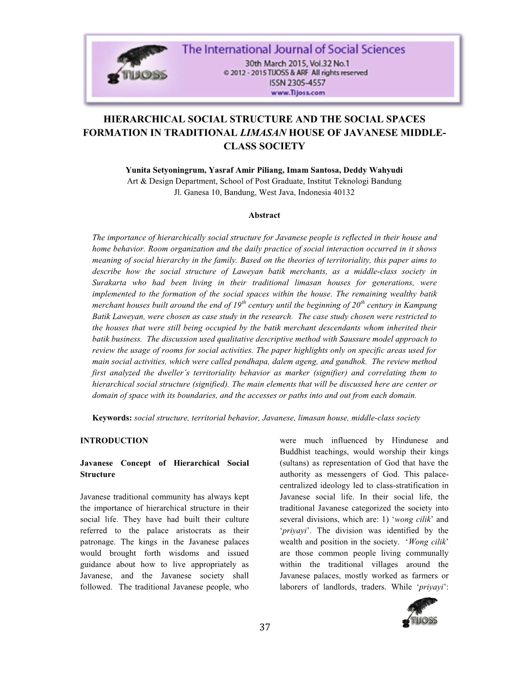 37 Hierarchical Social Structure and the Social