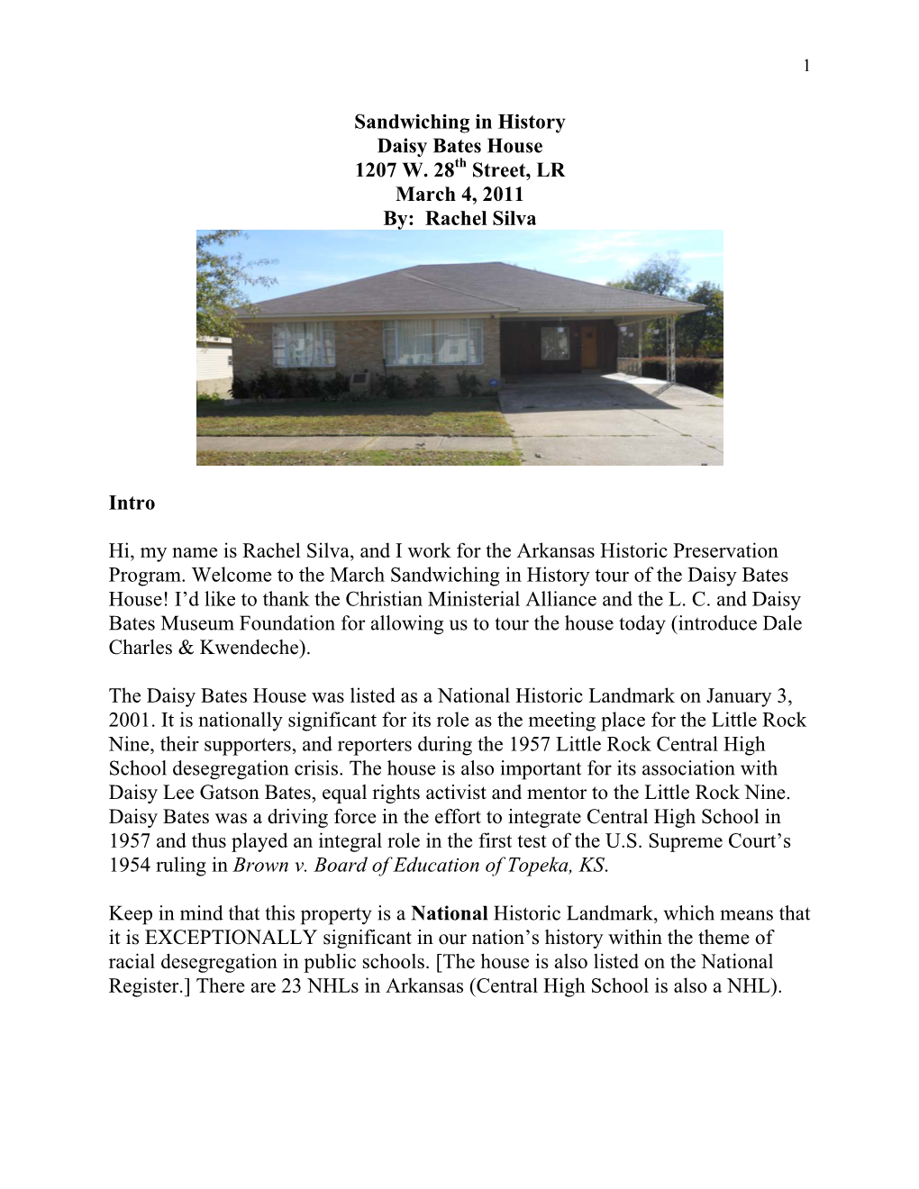 Downloadsandwiching in History: Daisy Bates House