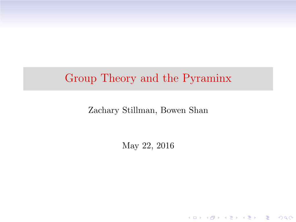 Group Theory and the Pyraminx