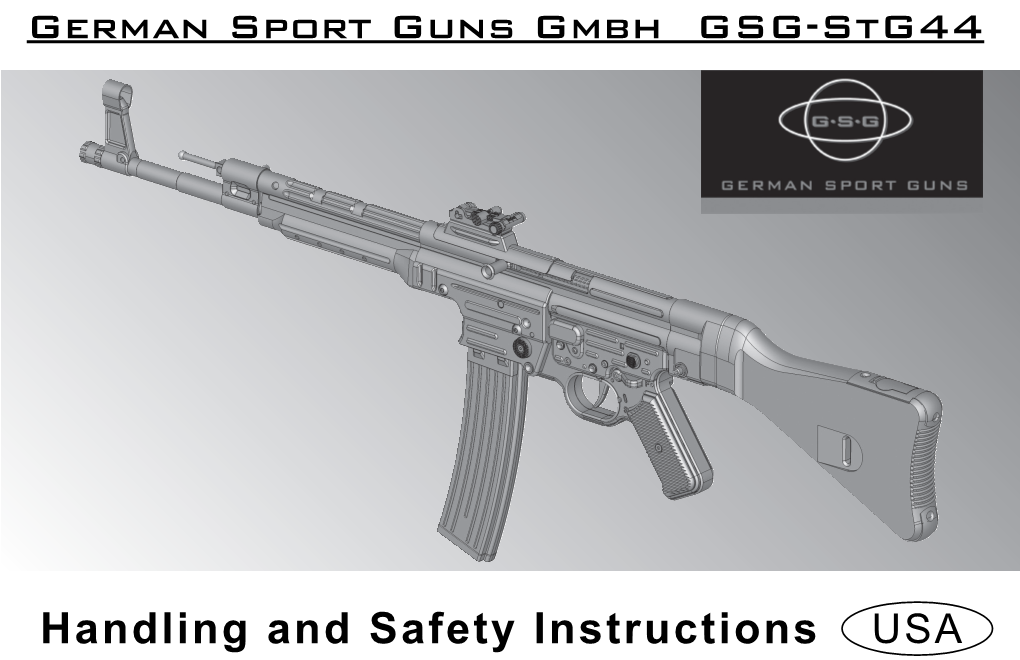 German Sport Guns Gmbh GSG-Stg44 Handling and Safety Instructions