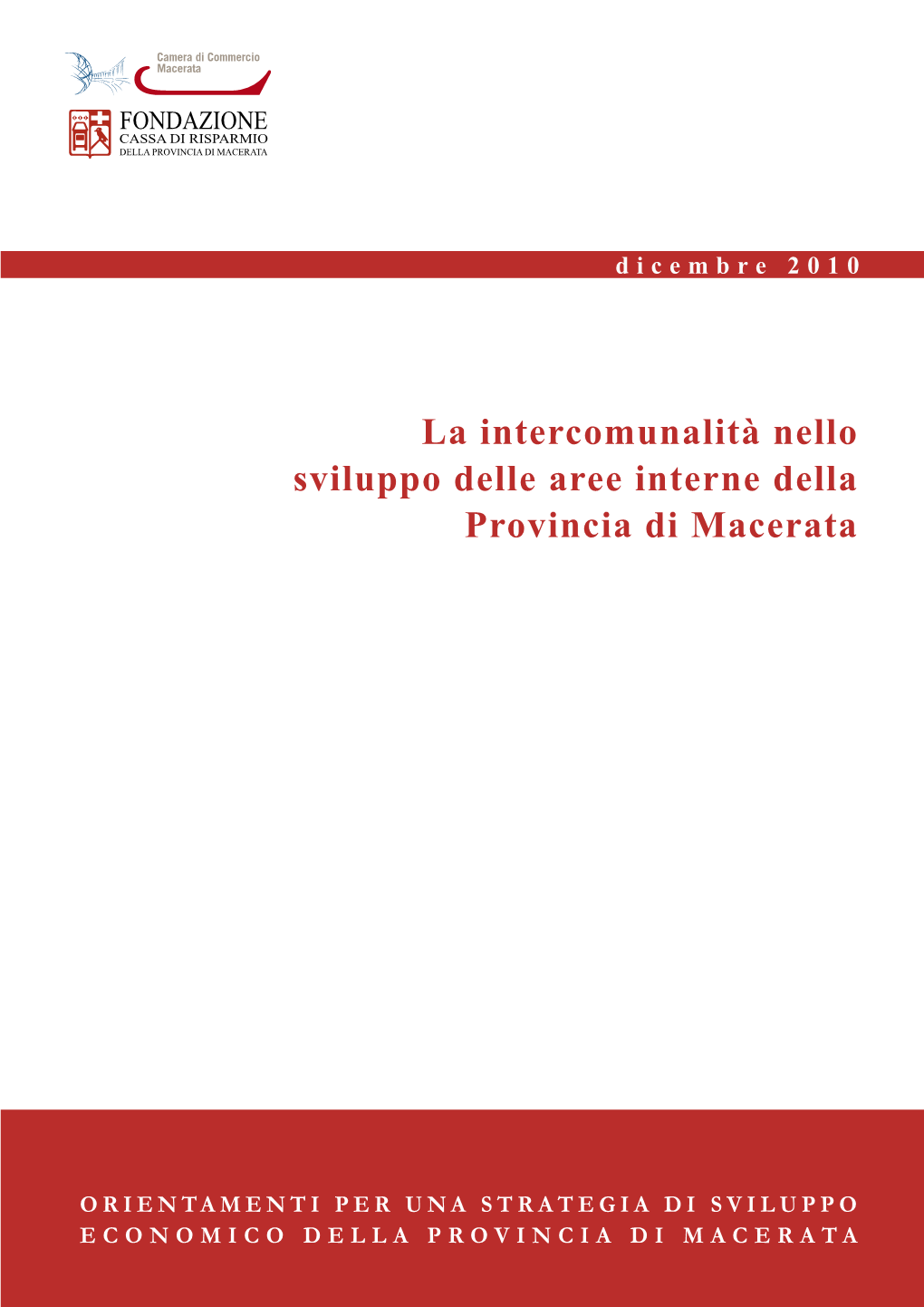 La Intercomunalità Nello Sviluppo Delle Aree Interne Della Provincia Di Macerata